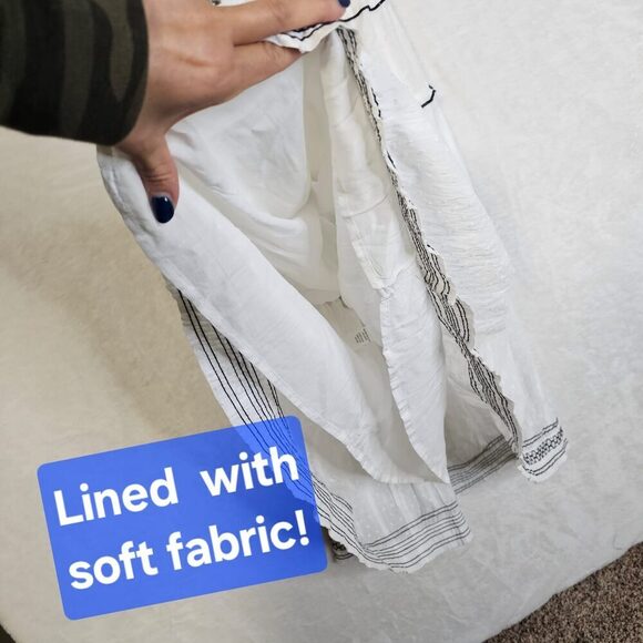 OLIVACEOUS SzM Off White Cream Midi SemiMaxi dress. Square NeckMidiSemiMaxiFlare - Picture 7 of 16